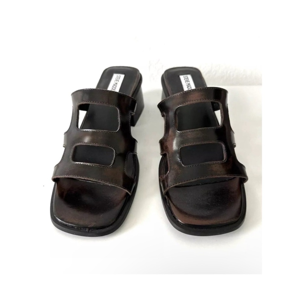 Steve Madden dark brown Leather Sandals Y2K